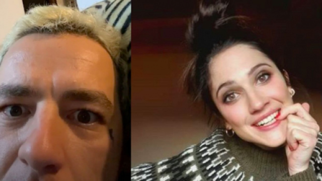 Salmo a sinistra, Ludovica Comello a destra.