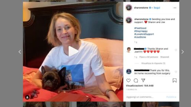 foto dall'instagram di Sharon Stone