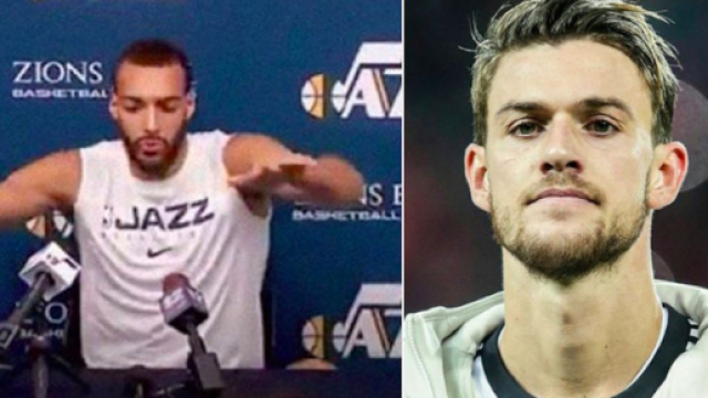 Rudy Gobert a sinistra, Daniele Rugani a destra