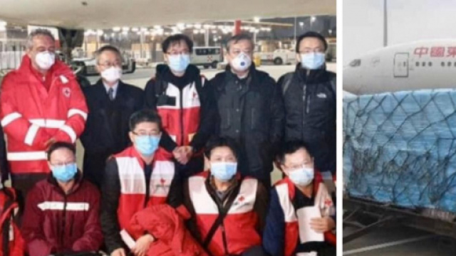 Medici e dispositivi sanitari dalla Cina per aiutare l'Italia