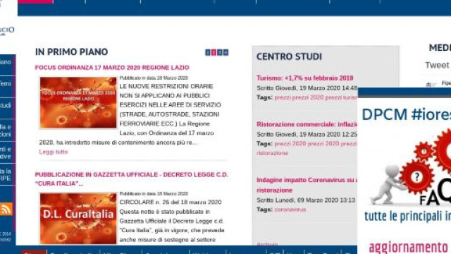 La FIPE commenta l'importanza della cassa integrazione introdotto con il decreto cura Italia