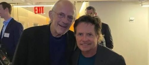 Os atores Michael J. Fox e Christopher Lloyd da franquia 'De Volta Para o Futuro'. (Foto: Instagram / @realmikejfox)