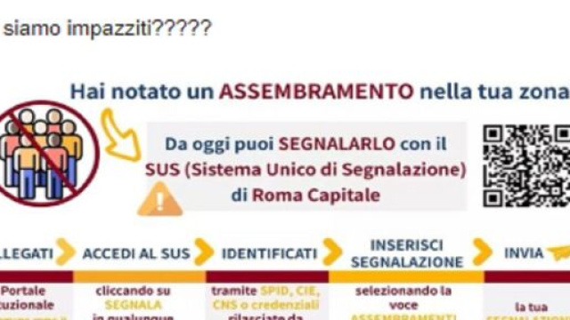 Assembramenti: il comune di Roma invita i cittadini a denunciare chi non rispetta i decreti governativi anticoronavirus.