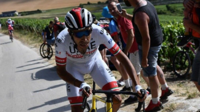Fabio Aru impegnato al Tour de France dello scorso anno