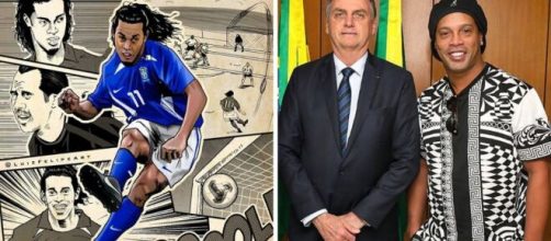 As pol&ecirc;micas de Ronaldinho al&eacute;m dos "rol&ecirc;s aleat&oacute;rios". (Fotomontagem)