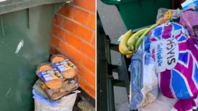 Coronavirus : des personnes ayant achet&eacute; en grande quantit&eacute; jette les produits alimentaires. Credit : Ajit Singh Atwal