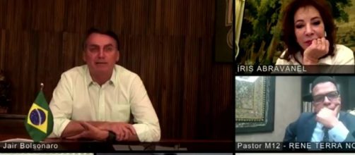 Iris Abravanel faz live com Jair Bolsonaro. (Reprodu&ccedil;&atilde;o/SBT)