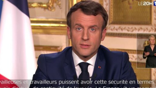 R&eacute;ouverture des &eacute;coles le 11 Mai, d&eacute;clare Emmanuel Macron. Credit : Capture TF1