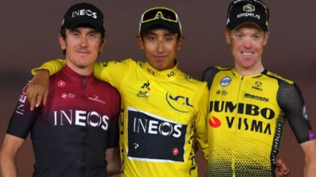 Il podio dello scorso Tour de France.