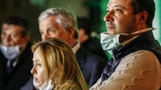 I parlamentari Matteo Salvini e Giorgia Meloni.