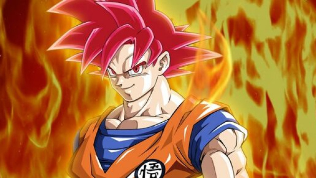 Goku nella trasformazione Super Saiyan God