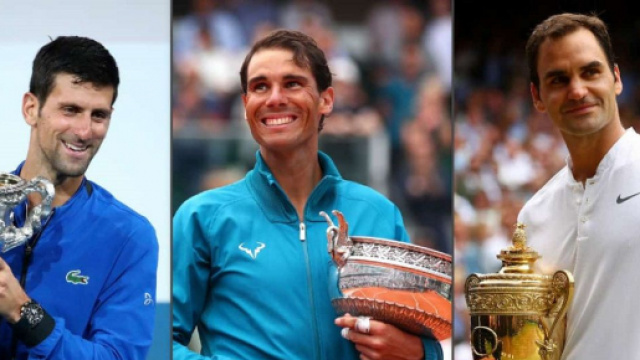 Novak Djokovic, Rafa Nadal e Roger Federer.