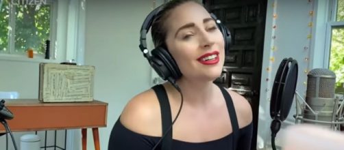 Lady Gaga started "One World: Together At Home" with "Smile," heart, and a heady lineup for heroes in health.[Image source:GlobalCitizen-YouTube]