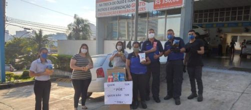 Solidariedade: caixa de papel&atilde;o &eacute; usada para coletar alimentos. (Arquivo pessoal)