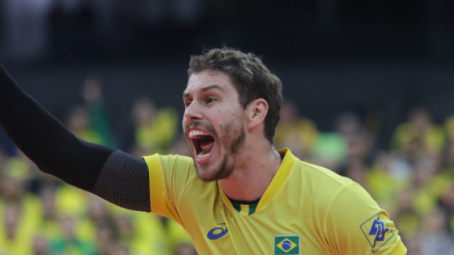 Il palleggiatore Bruninho con la maglia della nazionale