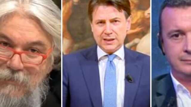 Alessandro Meluzzi, Giuseppe Conte e Rocco Casalino.