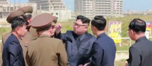 Kim Jong-un inspects construction site of Wonsan-Kalma coastal tourist area. [Image source/Explore DPRK YouTube video]