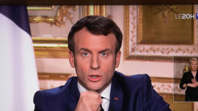 Emmanuel Macron et sa politique repens&eacute; apr&egrave;s le covid-19. Credit : TF1 Capture