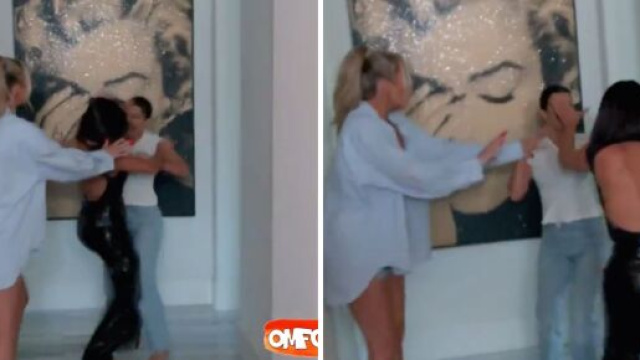 Le maquillage de Kim Kardashian reste coll&eacute; au mur apr&egrave;s une gifle de sa soeur