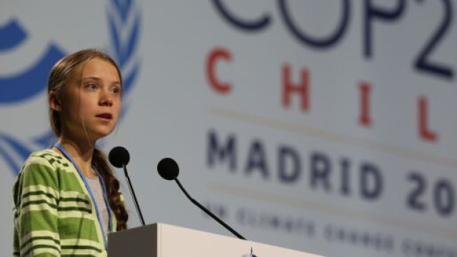 Greta Thunberg alla Cop25 di Madrid dicembre 2019.