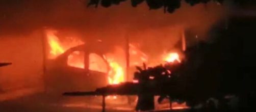 Gra&ccedil;as aos bombeiros as chamas foram apagadas. (Reprodu&ccedil;&atilde;o/EPTV)