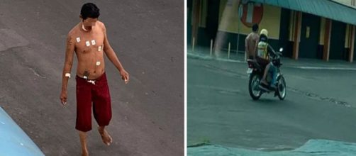 Homem internado com covid-19 foge de hospital e pega motot&aacute;xi para fugir. (Fotomontagem)