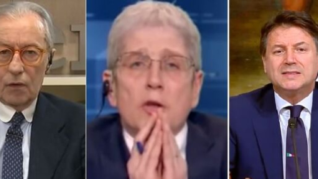 Vittorio Feltri, Mario Giordano e Giuseppe Conte.