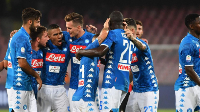 Esultanza del Napoli dopo un gol.