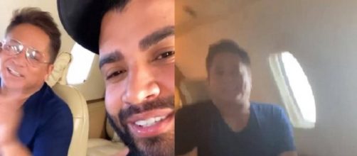 Gusttavo Lima e Leonardo passam apuros durante voo: 'Como &eacute; que pousa?'. (Arquivo Blasting News)