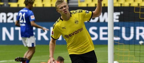 Erling Haaland anotou o primeiro gol na volta do Alem&atilde;o. (Arquivo Blasting News)