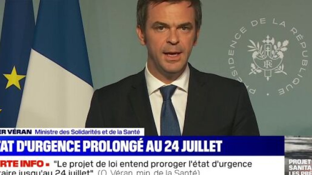 Olivier Veran prolonge l'&eacute;tat d'urgence jusqu'au 2 juillet. Credit: BFMTV