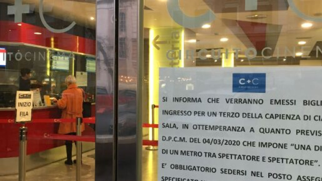 Limitazioni alla riapertura dei cinema per quello che riguarda le persone in sala.