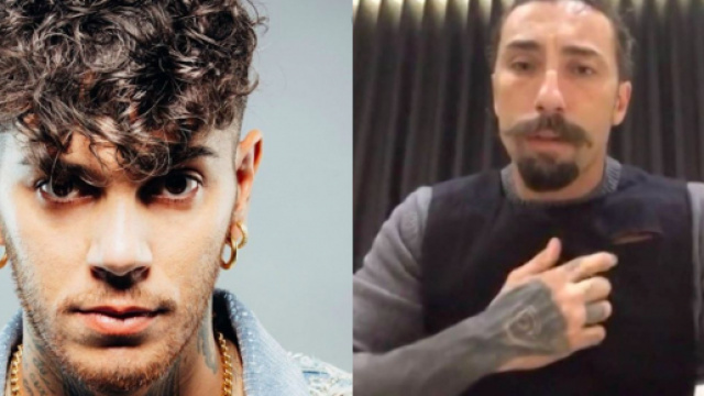 Emis Killa a sinistra, Vittorio Brumotti a destra.
