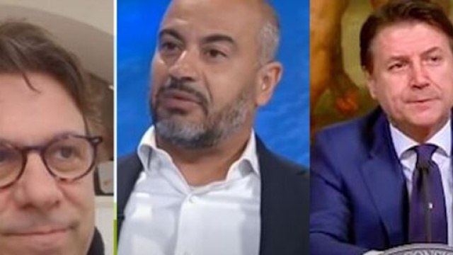 Nicola Porro, Gianluigi Paragone e Giuseppe Conte.