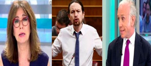 Ana Rosa Quintna, Pablo Iglesias y Eduardo Inda.