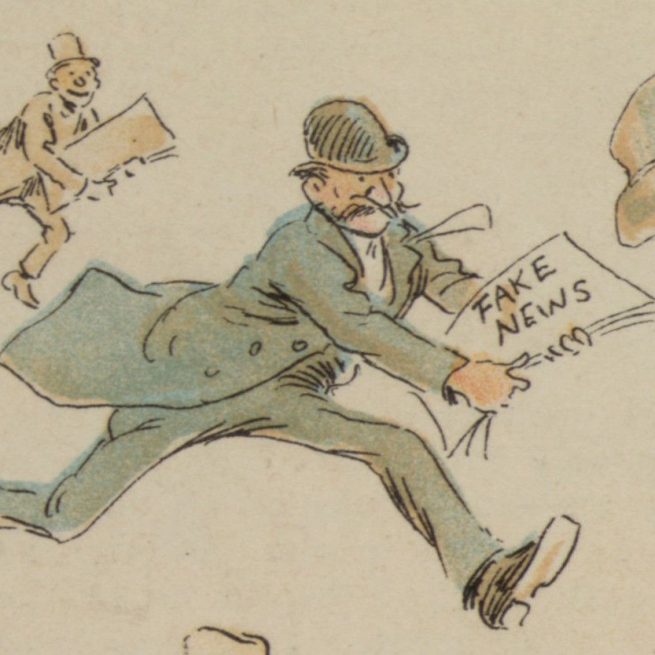 Detail from The Fin de Si&egrave;cle Newspaper Proprietor, an illustration featured in an 1894 issue of Puck magazine.