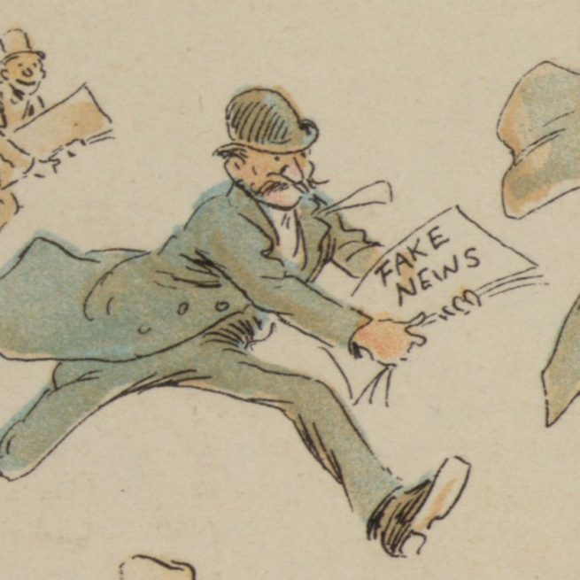 Detail from The Fin de Si&egrave;cle Newspaper Proprietor, an illustration featured in an 1894 issue of Puck magazine.