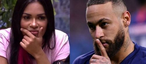 Flayslane rebateu Neymar ap&oacute;s o craque negar ter se envolvido com ela. (Fotomontagem)