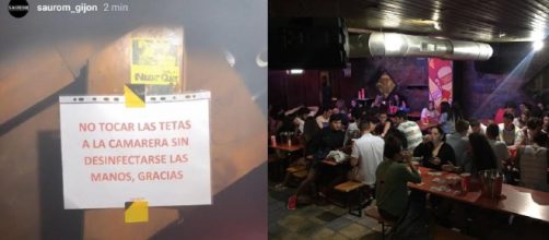 Un bar de Gij&oacute;n se ha convertido en el centro de las cr&iacute;ticas por el trato hacia sus camameras al colgar este cartel en su bar.