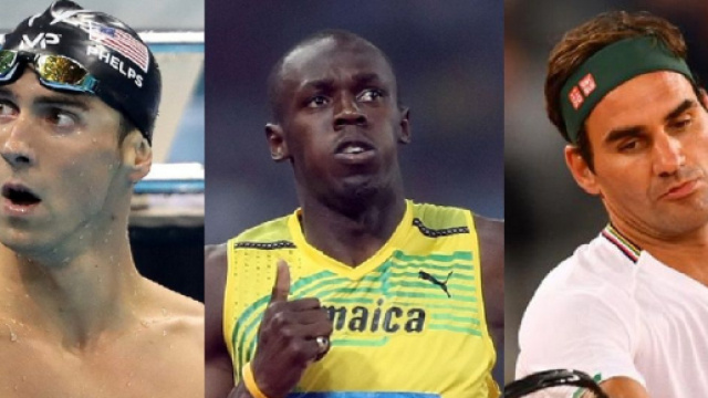 Michael Phelps, Usain Bolt e Roger Federer.
