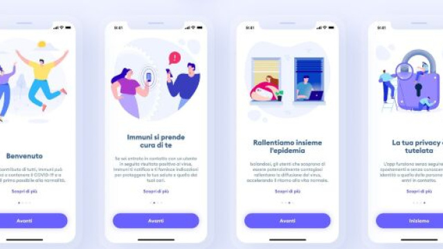 Applicazione Immuni per il tracciamento dei contagi.