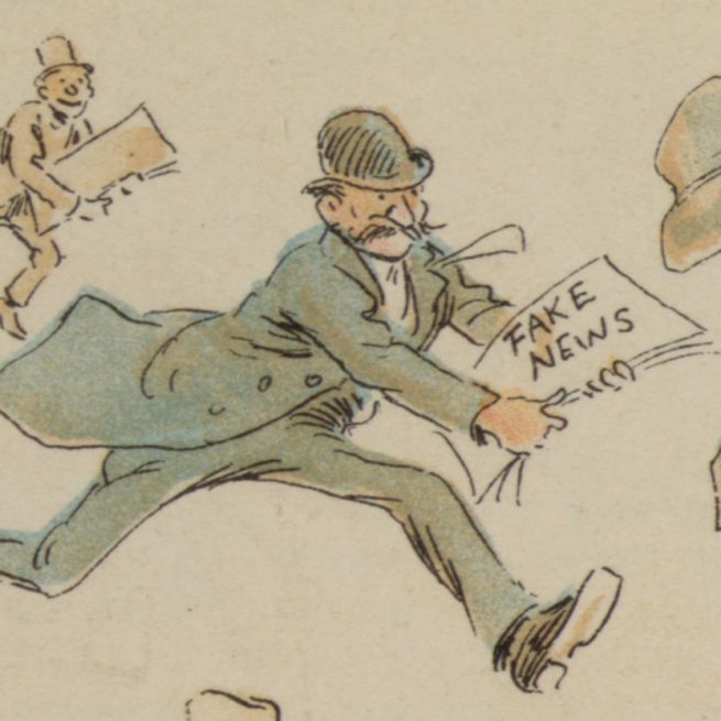 Detail from The Fin de Si&egrave;cle Newspaper Proprietor, an illustration featured in an 1894 issue of Puck magazine.