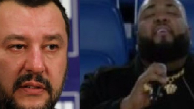 Matteo Salvini destina un commento critico a Sergio Sylvestre sulla sua apparizione alla finale di Coppa Italia 2020.
