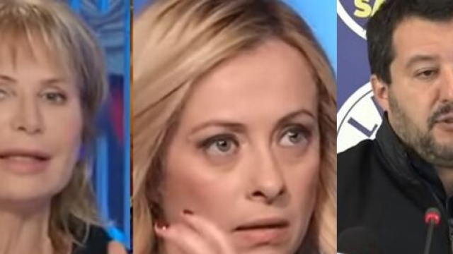 Lilli Gruber, Giorgia Meloni e Matteo Salvini.