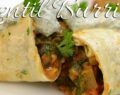 Lentil vegan burrito recipe with fresh parsley, corn and avocado