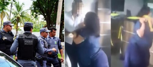 Mulher apresentou agressividade e reagiu &agrave; pris&atilde;o. (Fotomontagem)