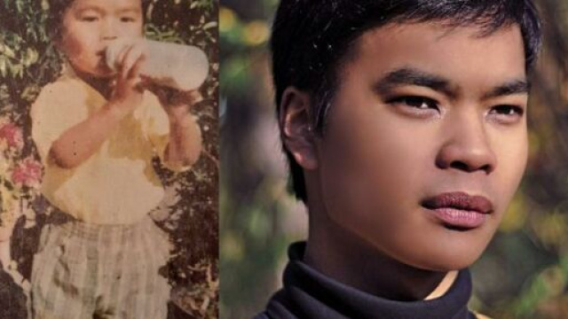 J&eacute;r&eacute;my Bellet b&eacute;b&eacute; (gauche), &agrave; 21 ans (droite)