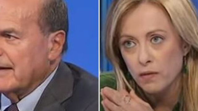 Pierluigi Bersani e Giorgia Meloni.