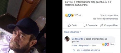 O homem recebeu ajuda de diversas pessoas que se comoveram com sua hist&oacute;ria. (Reprodu&ccedil;&atilde;o/Facebook)