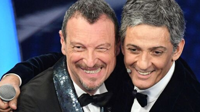 Amadeus e Fiorello, conduttori del Festival di Sanremo 2021.